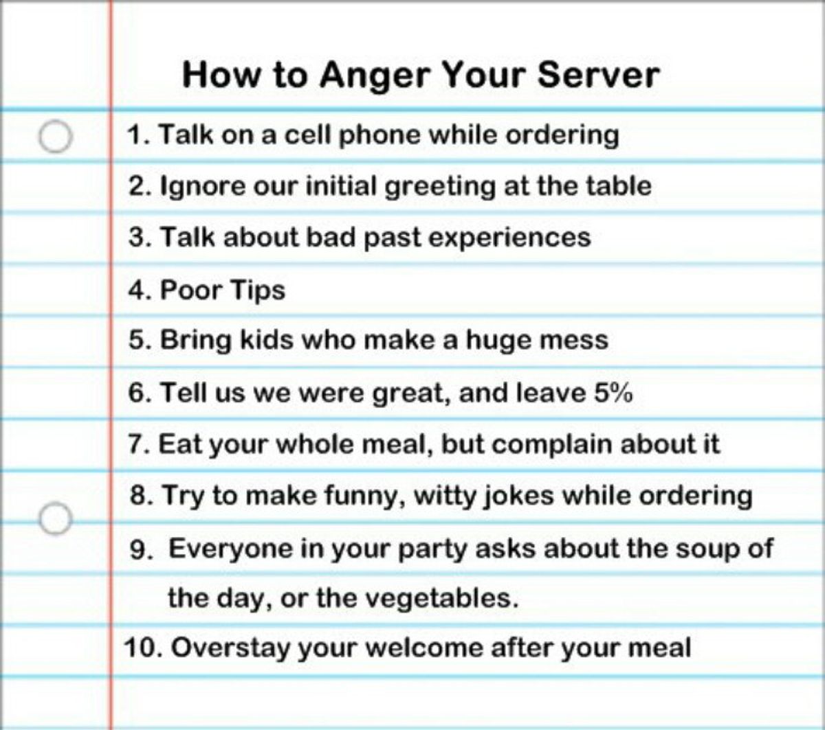 An Open Letter From Your Server