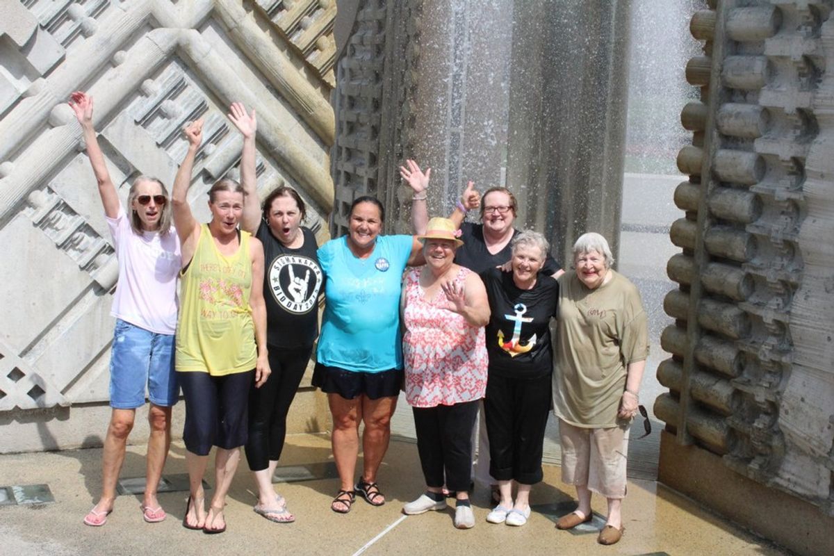 Sorority House Moms Take On The Time-Honored Fountain Run