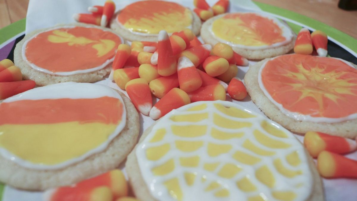 Candy Corn Inspired Cookies