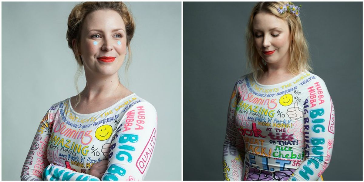 Artist Paints Every Comment She's Ever Received About Her Body On One Dress