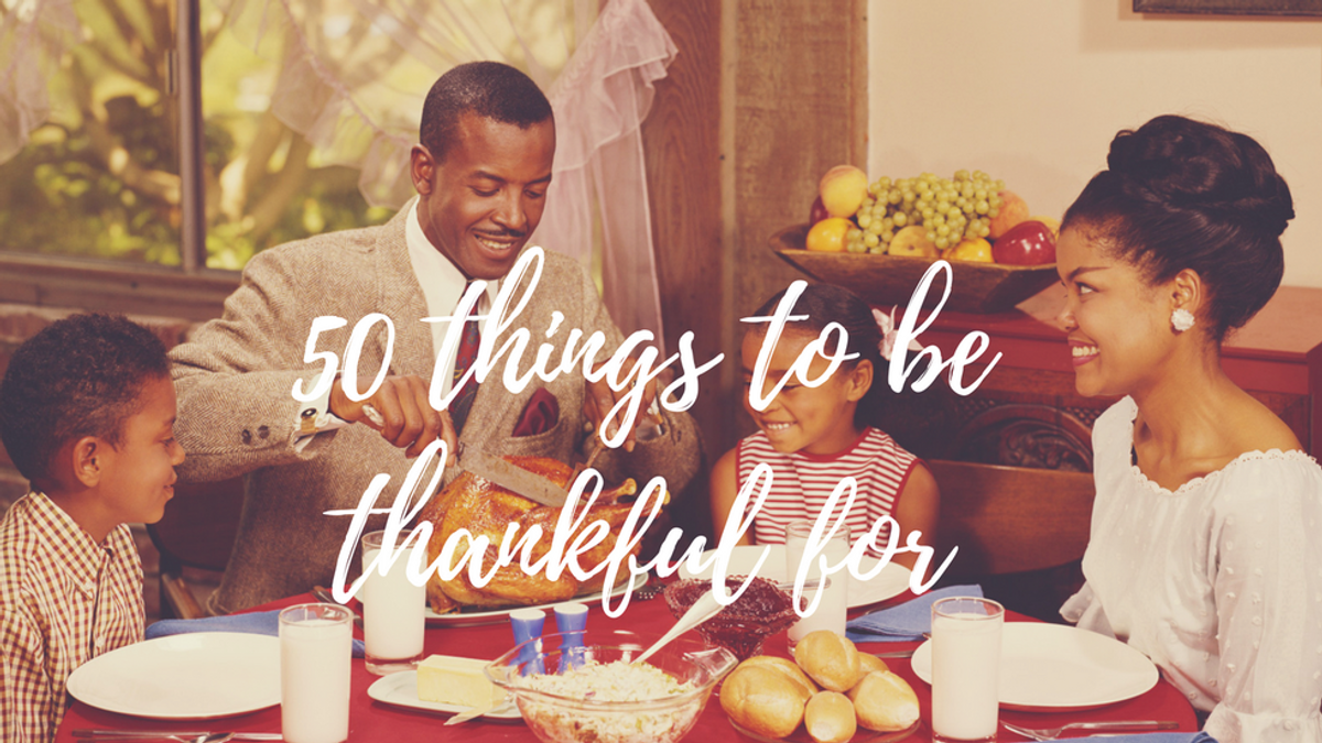 50 Things I Am Thankful For