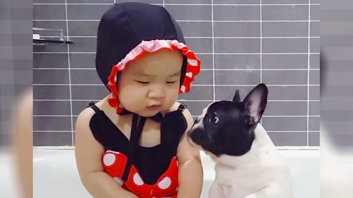 Little Girl Hugging Her Bulldog BFF Will Get You Through The Day