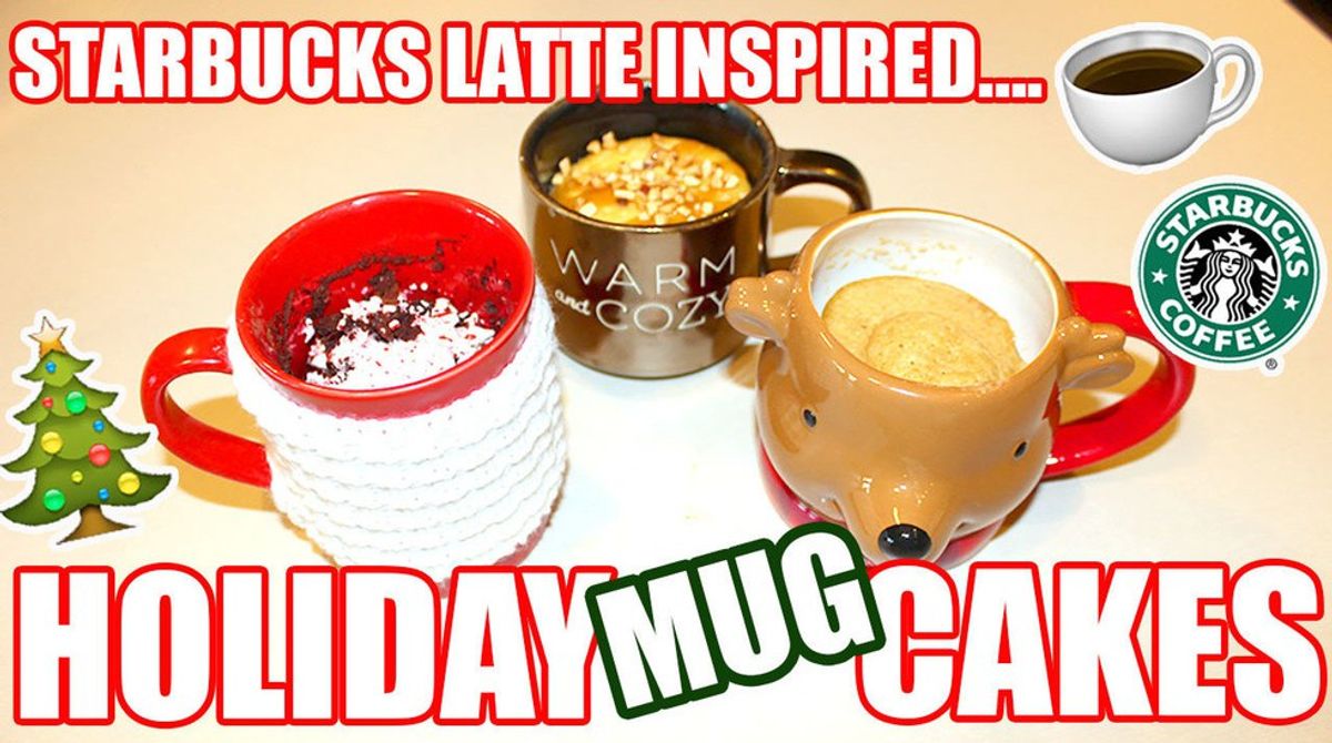 Starbucks Latte Inspired Holiday Mug Cakes
