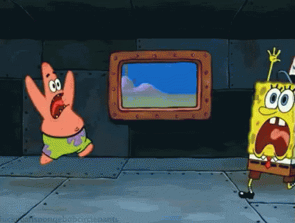 Spongebob and Patrick panic, GIF