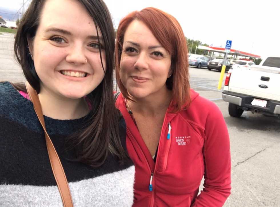 female college student and mother