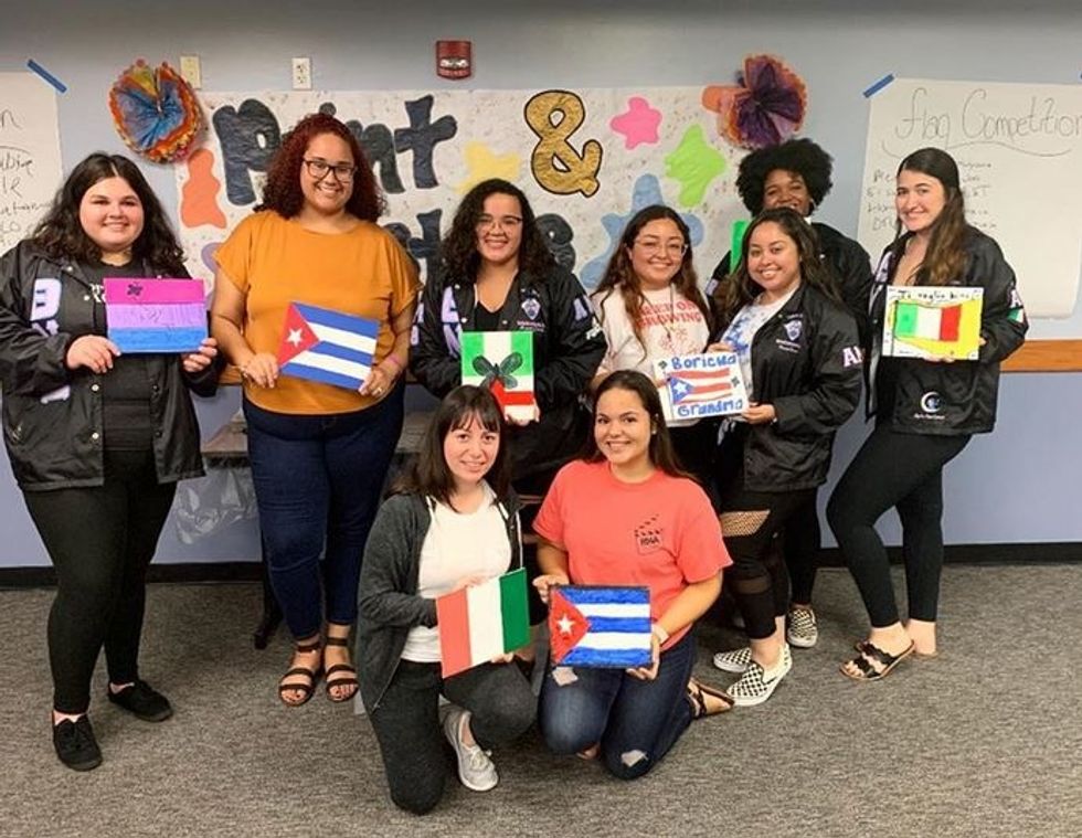 FGCU students at the Latin American Student Organization's "Paint and Pastries" night, November 21st, 2019.