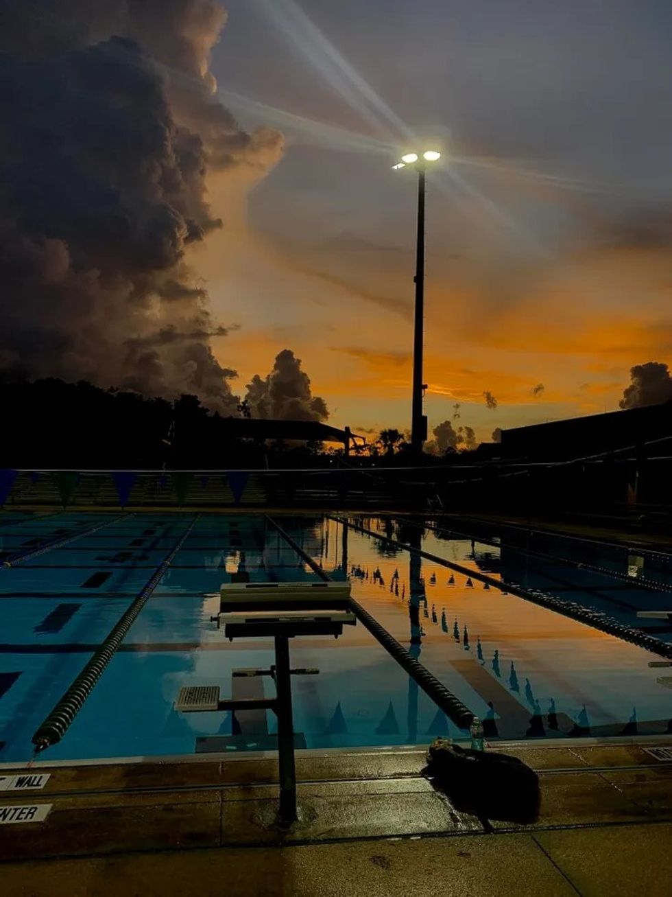 FGCU swimming pool at sunset