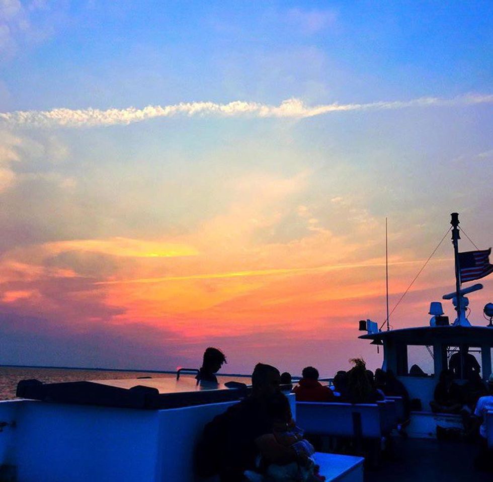 Fire Island incredible sunset in Long Island