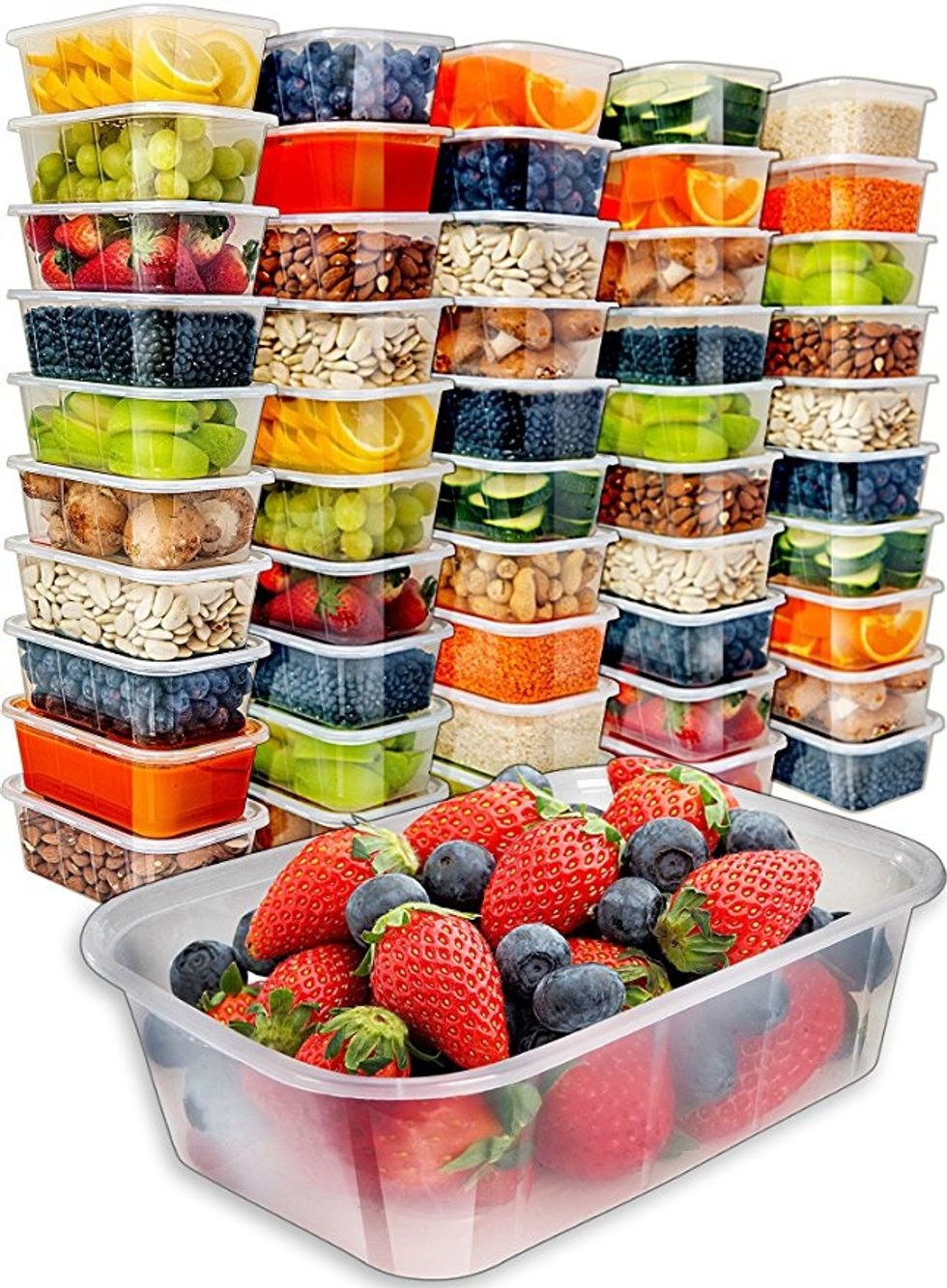 Food Storage Containers with Lids - Food Containers Meal Prep Plastic Containers with Lids Food Prep Containers Deli Containers with Lids Freezer Containers with lids Disposable Containers