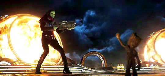 gamora and baby groot
