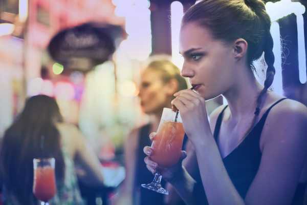 Girl drinking alcohol