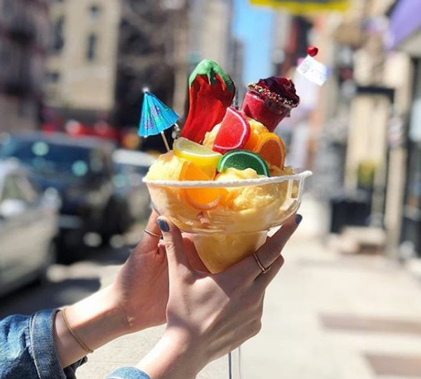 Girl holding boozy ice cream from Tipsy Scoop