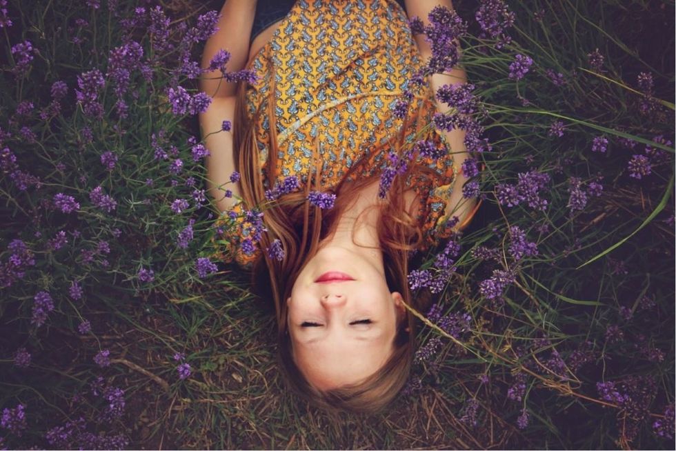 Girl in lavender field