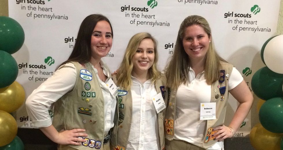 girl scouts posing