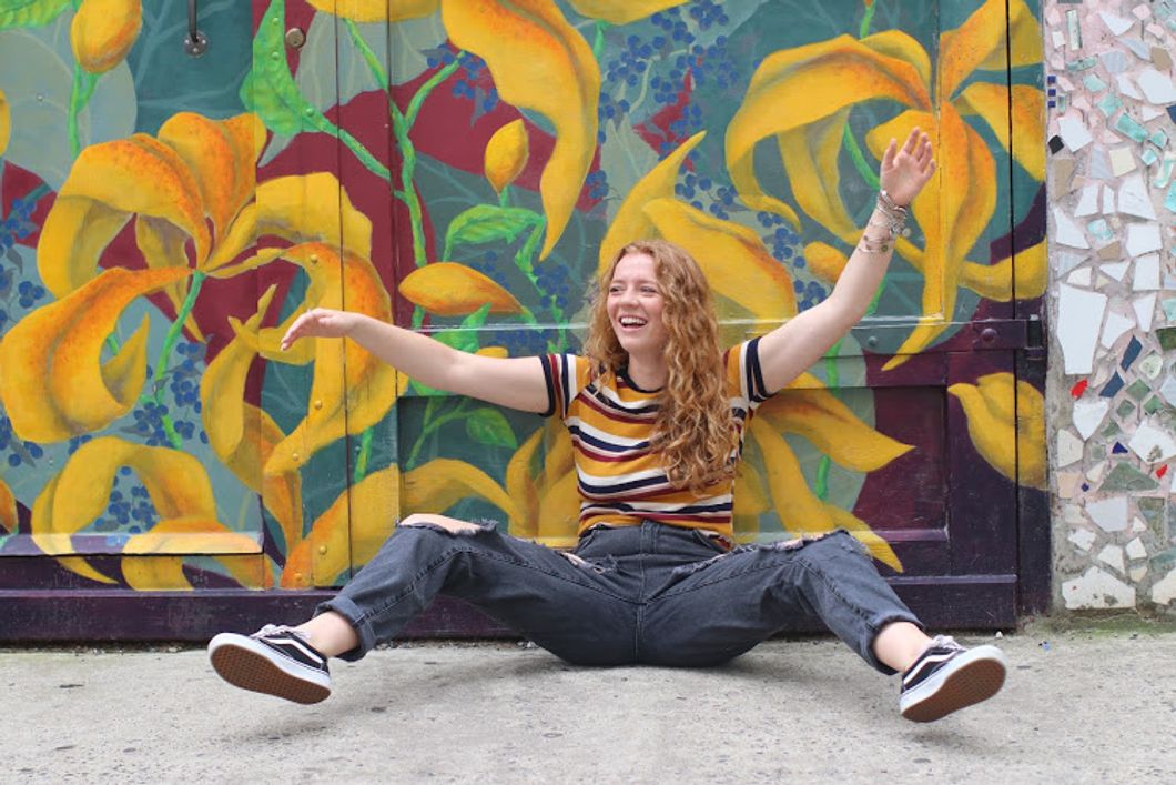 Girl sitting on the floor