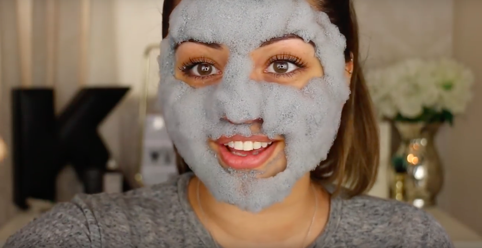 girl with facemask on