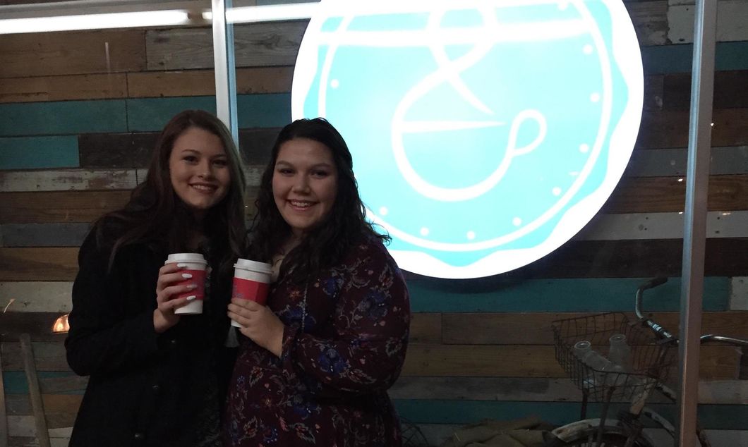 girls drinking coffee