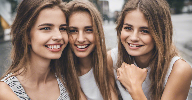 girls happy, not bothered by negative thoughts