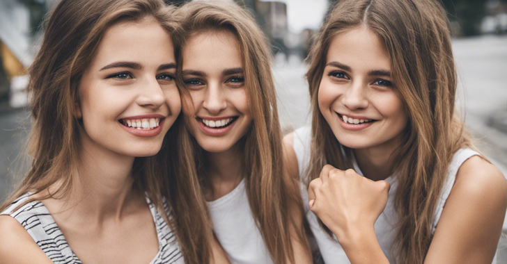 girls happy, not bothered by negative thoughts