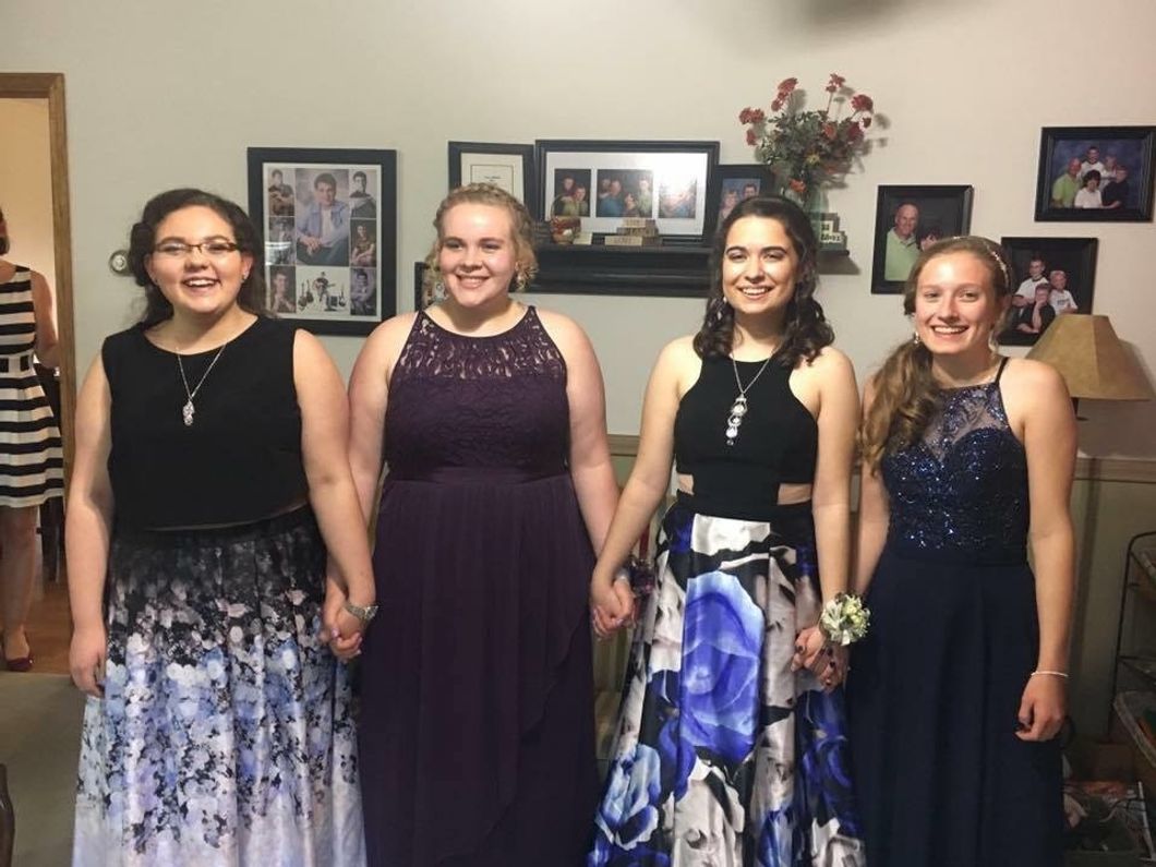 girls in prom dresses