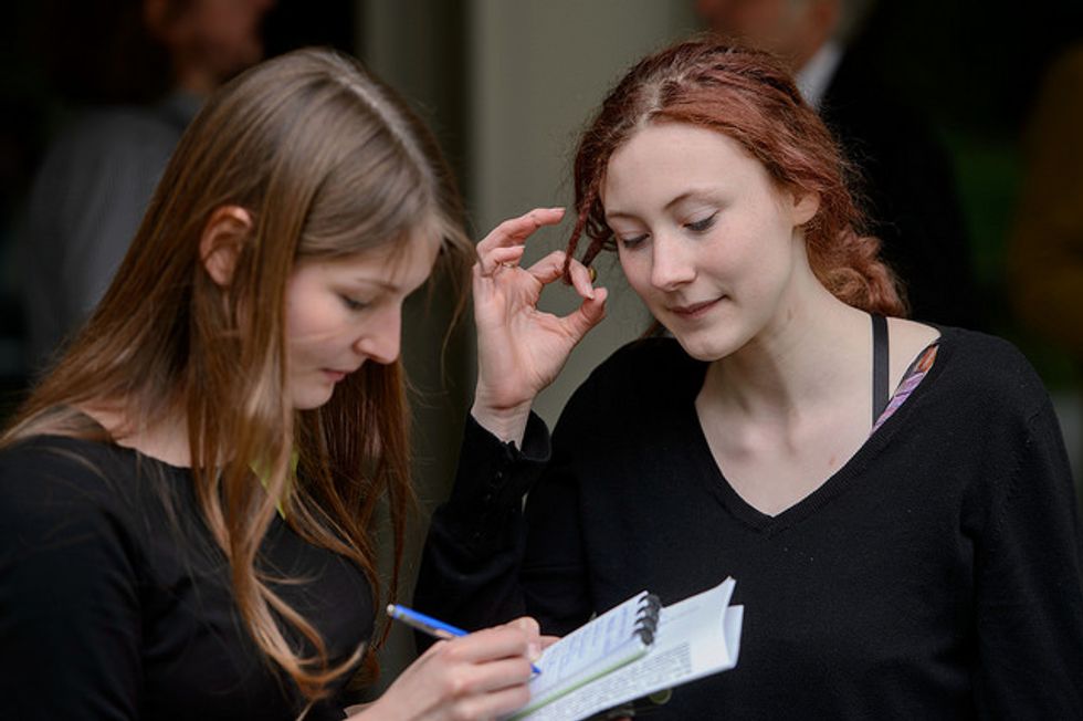 girls interviewing each other