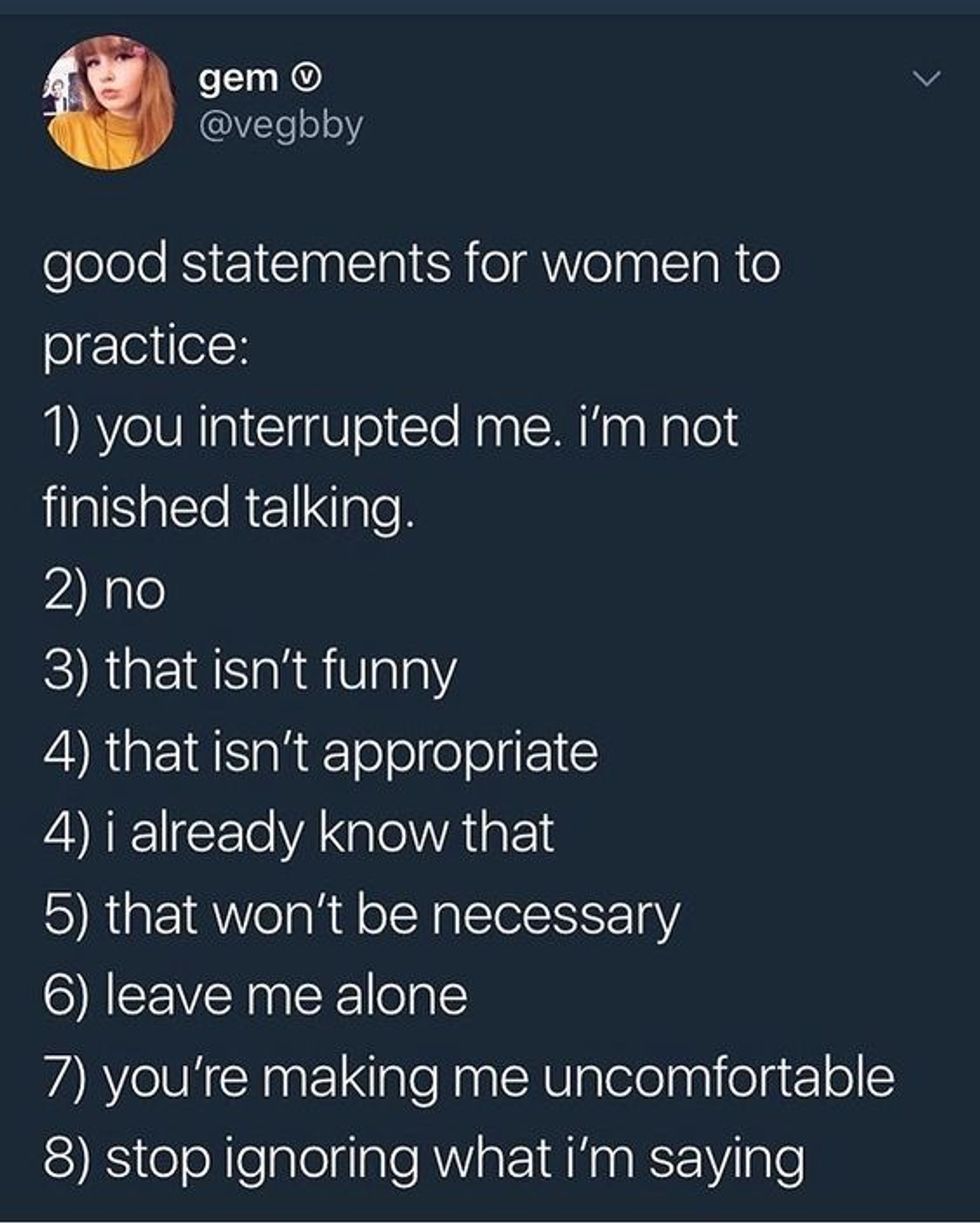 good statements for women to practice
