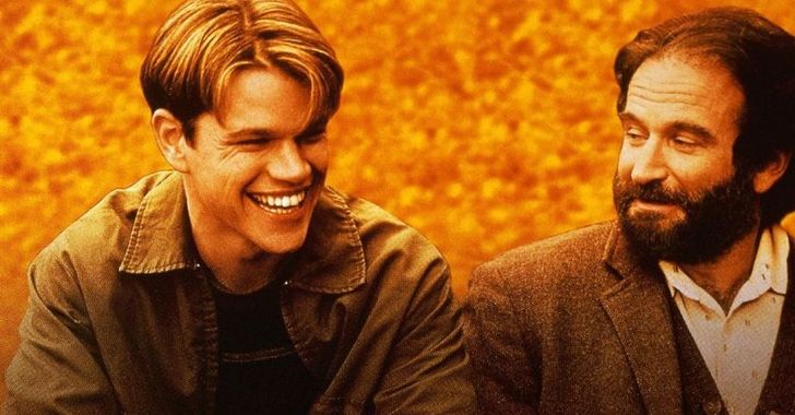 Good Will Hunting movie - two men sat laughing