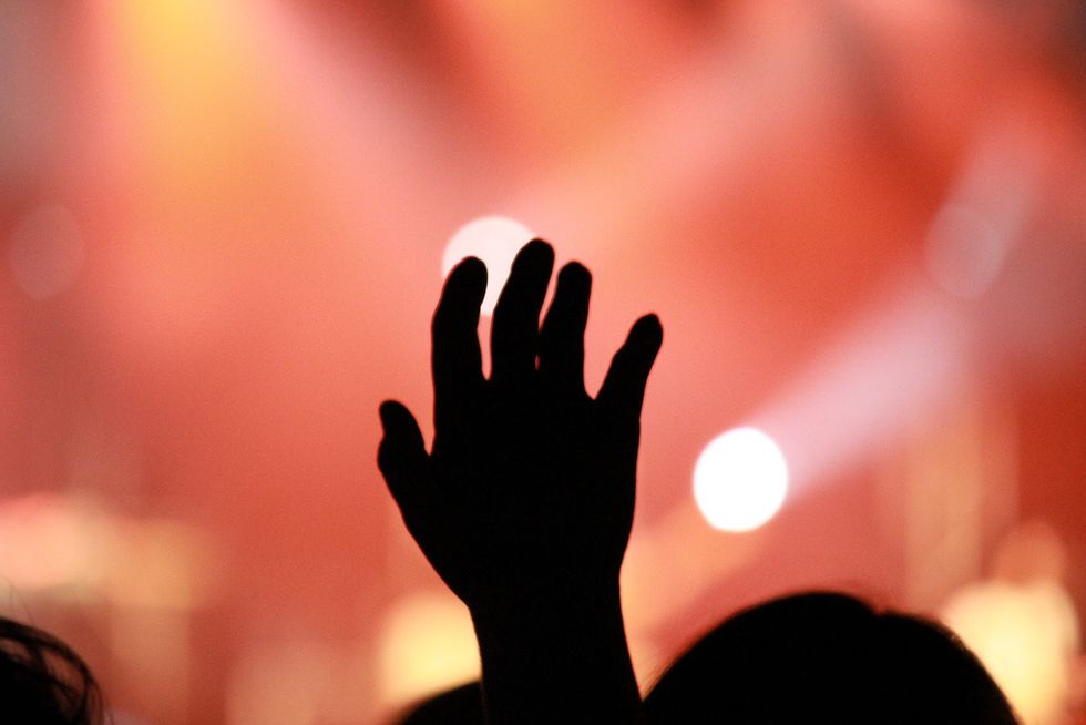 Hand raised in worship