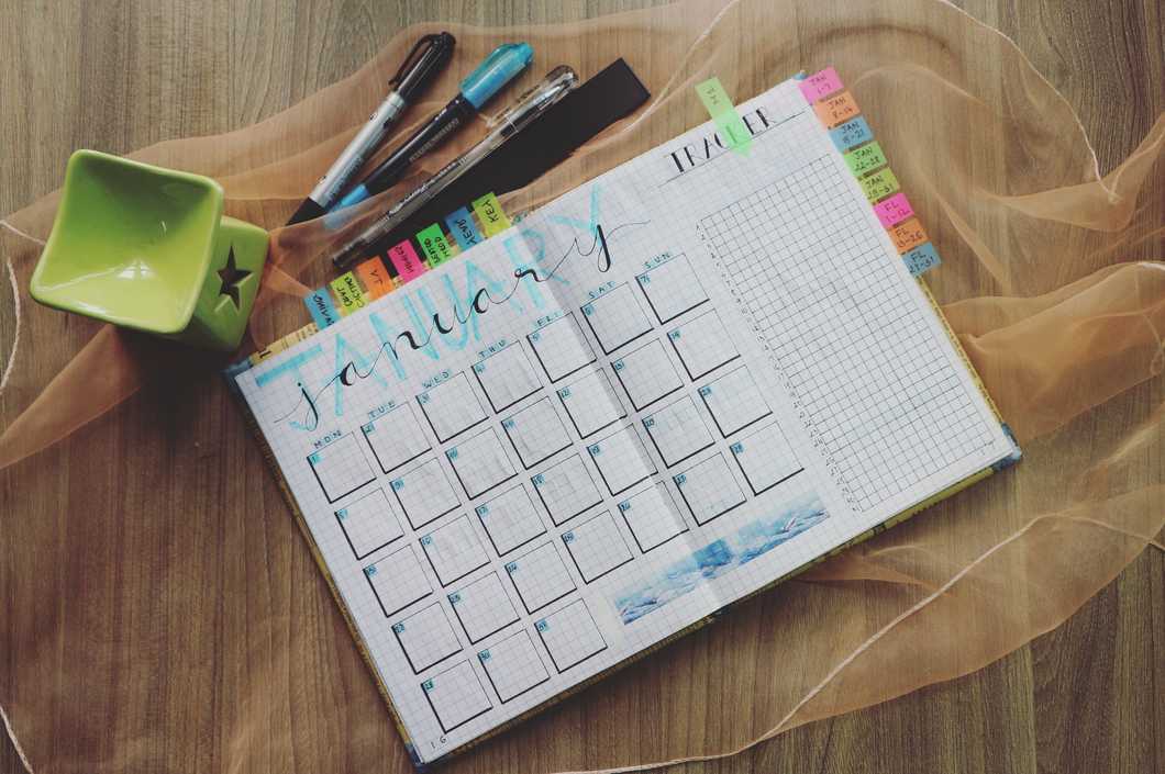 https://www.pexels.com/photo/photo-of-planner-and-writing-materials-760710/