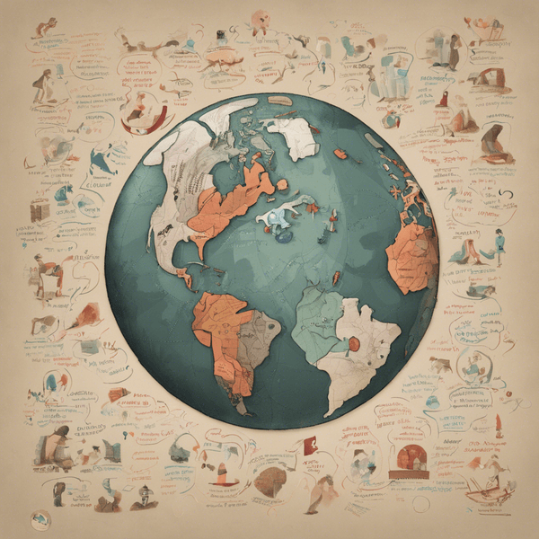 Ilistrated image of the planet and images of questions