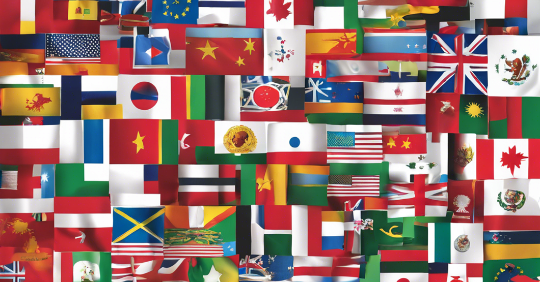 Illistrated image of 100s of flags