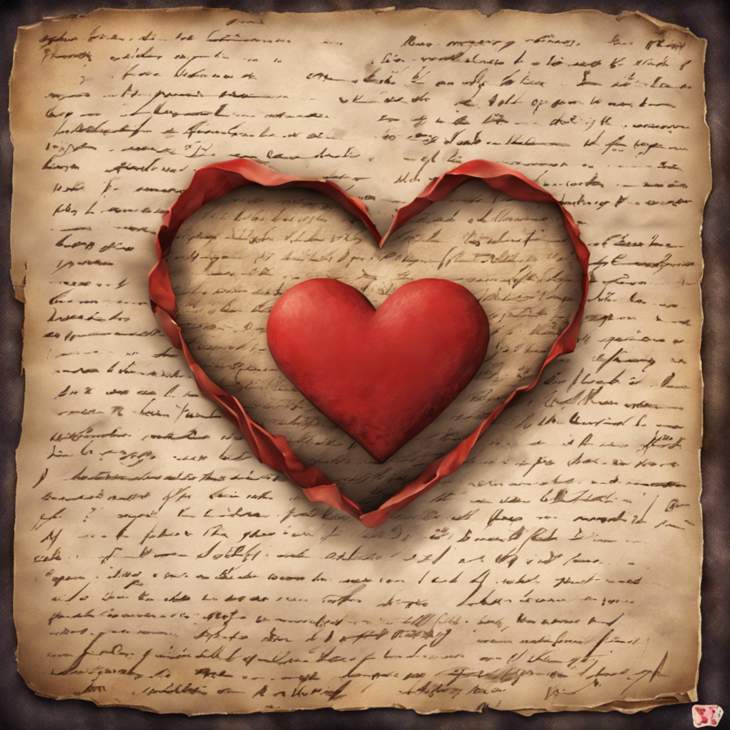 Illistrated image of a letter with 2 red hearts