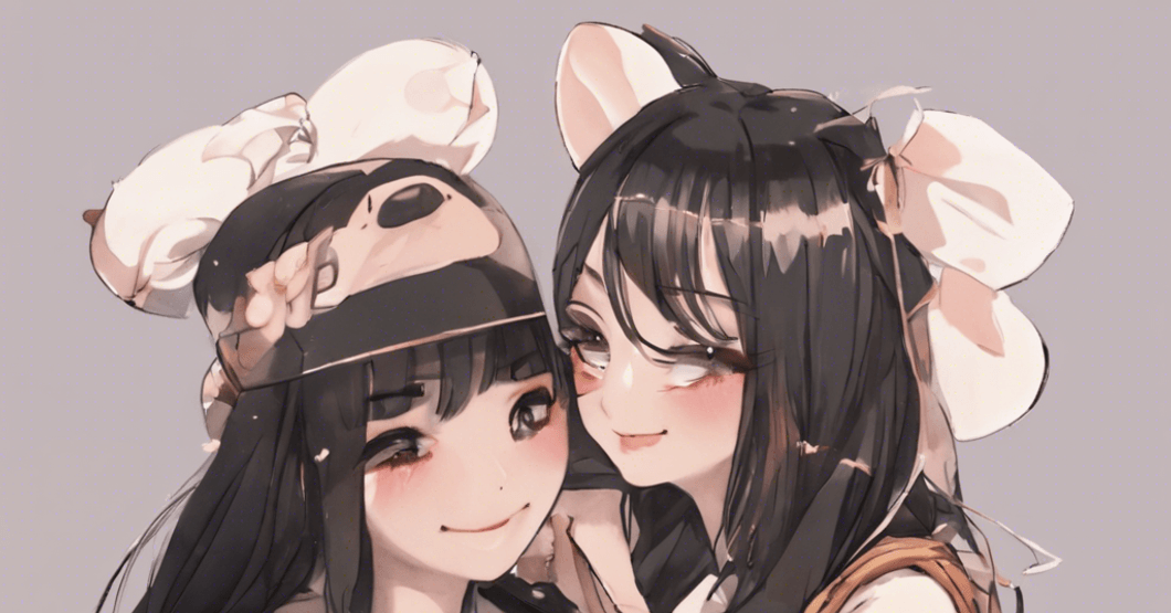 Illistrated image of two girls embracing