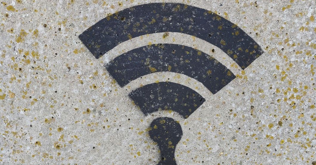 Image of a WIFI signal in stone 