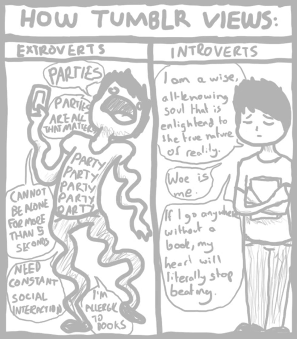 What It's Like To Be An Extroverted Introvert | The Odyssey Online, image size:980x1119