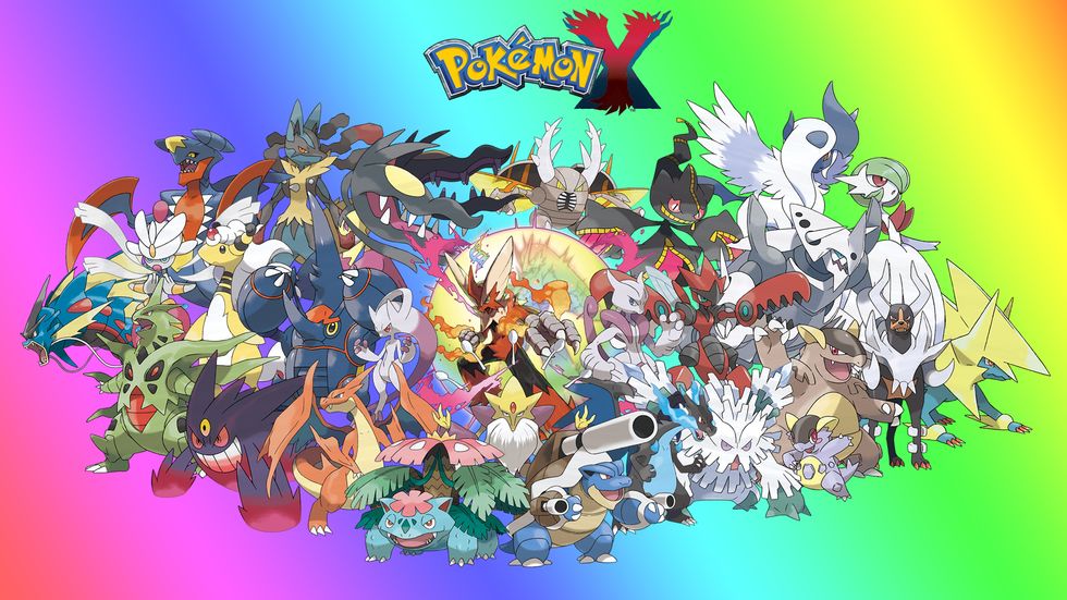 Here are Pokemon X/Y's evolved starters, and Mewtwo's other 'Mega' form