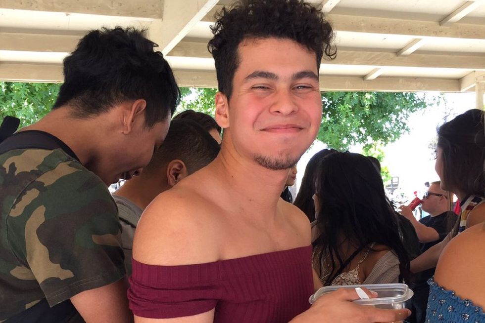 Boys Are Protesting Sexism With Off-The-Shoulder Tops