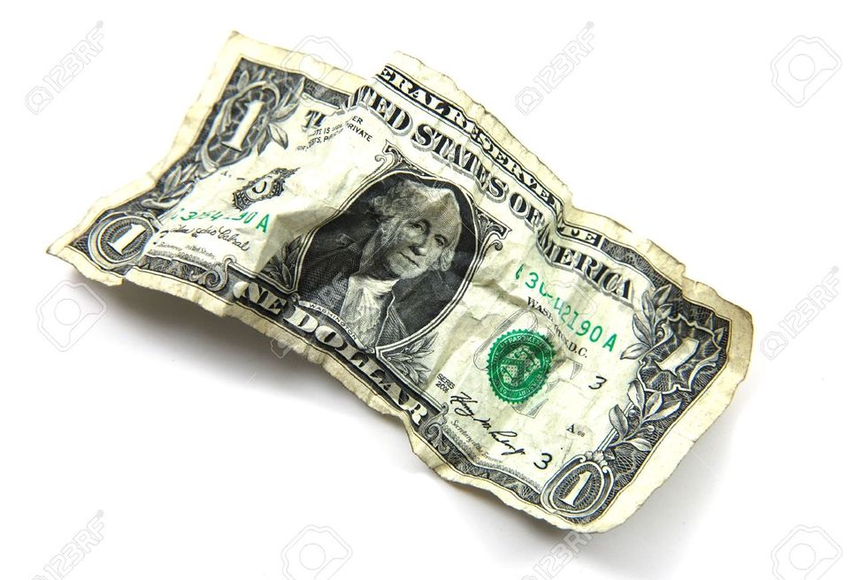 A Stepped On A Dollar Bill
