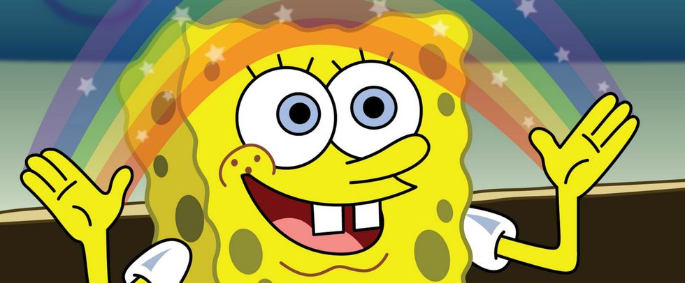 Adorable Spongebob Rainbow Cute Eyes GIF