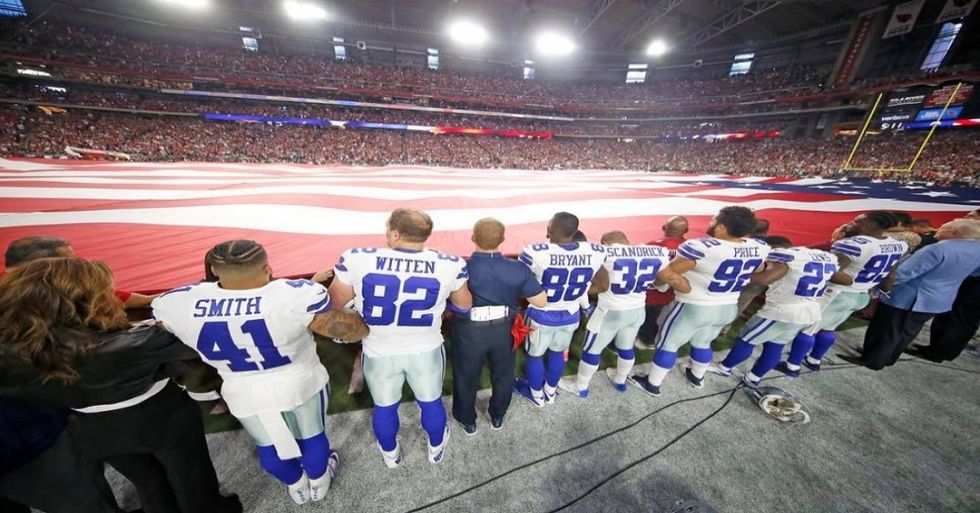 Thank You To The Dallas Cowboys Who Stood For The Anthem