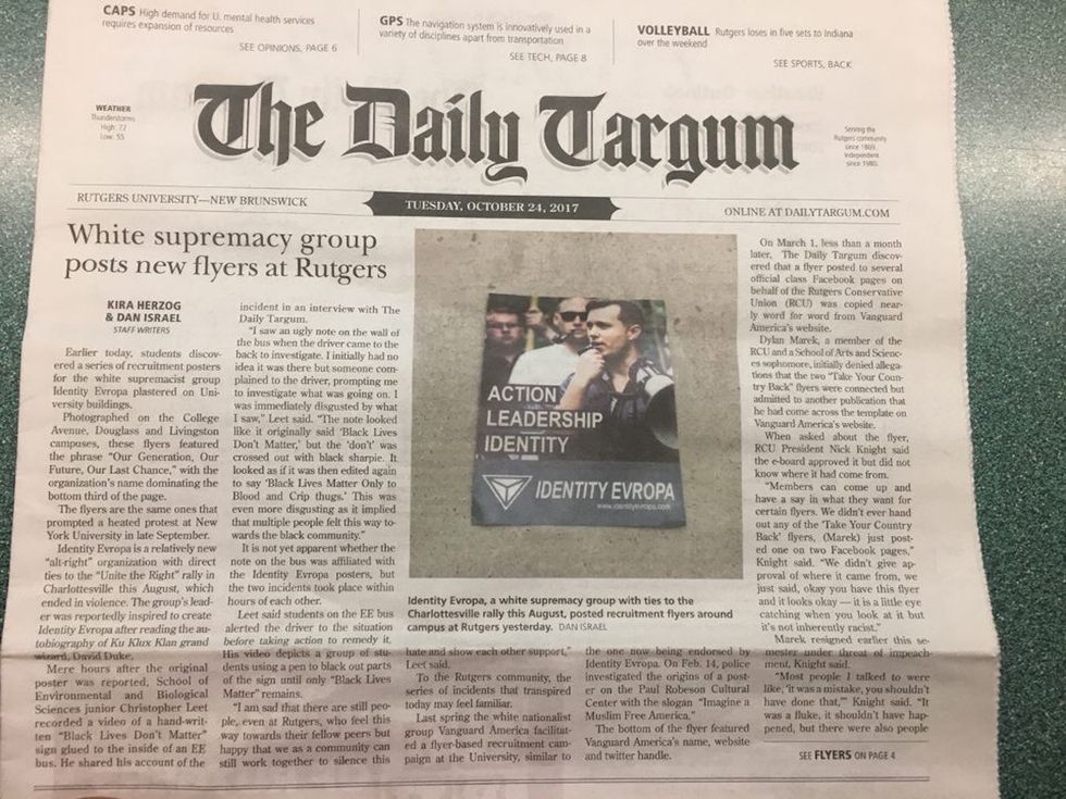 When I Say White, You Say Supremacy: Hate Groups Come To Rutgers