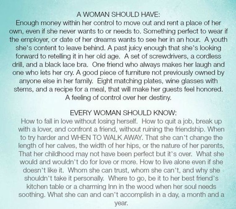 10 things every Woman needs to know