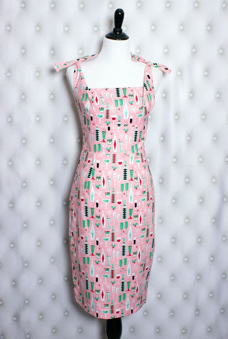 white christmas dresses Pink Floral Wiggle Dress by Hollyville – Hollyville Boutique main image 0