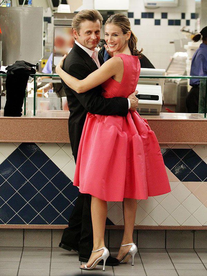 carrie bradshaw red dress 22 Carrie Bradshaw Outfits Ranked From Unique To Chic