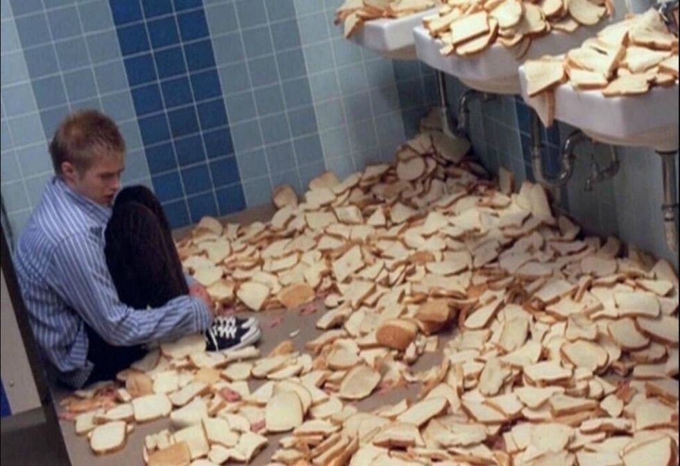 Finals Week As Told By This Picture Of Ryan From 'High School Musical' Crying In A Room Full Of Bread