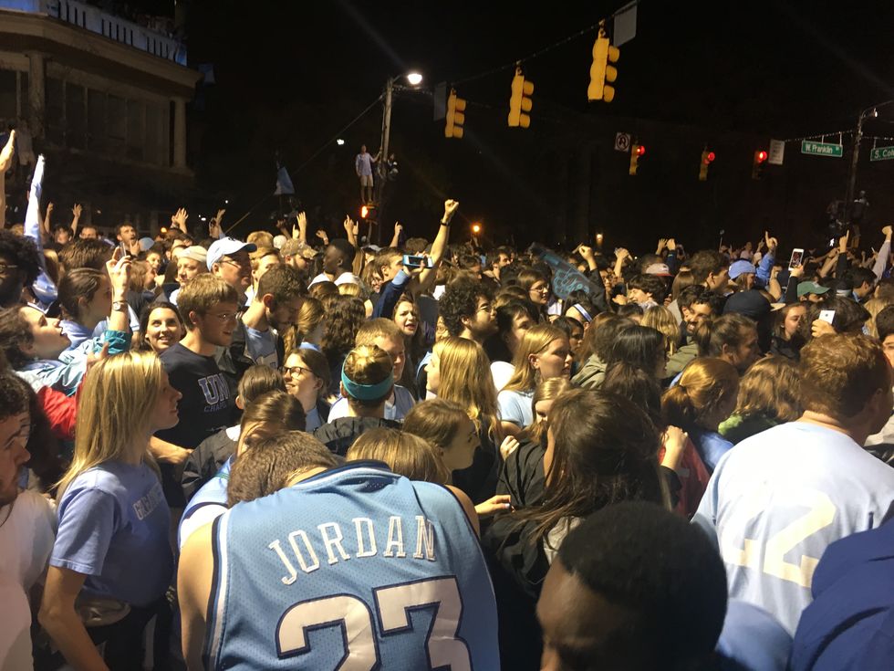 UNC First-Years On Their First Franklin Street Rush