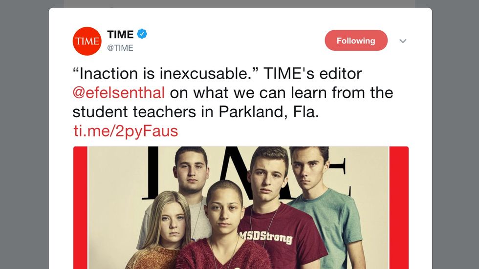 Parkland Survivors Speak Out In Time Magazine To Advocate Gun Control