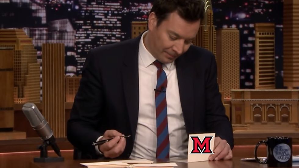 If Jimmy Fallon Wrote Thank You Notes To Miami University, This Is Probably What He Would Say