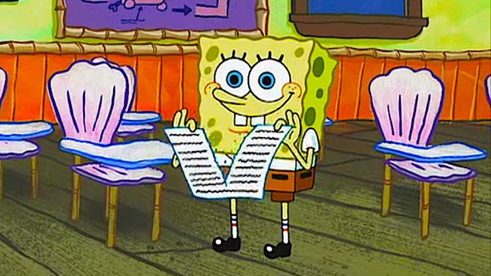 The Week Before Your College Finals, But It's All 'SpongeBob' .GIFs