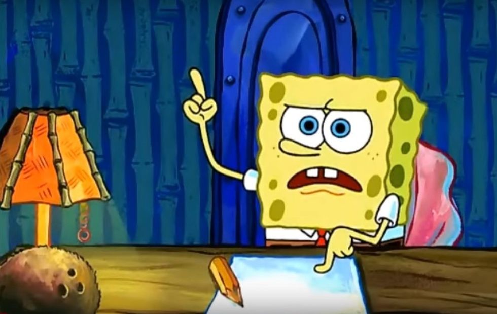 The 6 Stages Of Writer's Block, Illustrated Through SpongeBob .GIFs